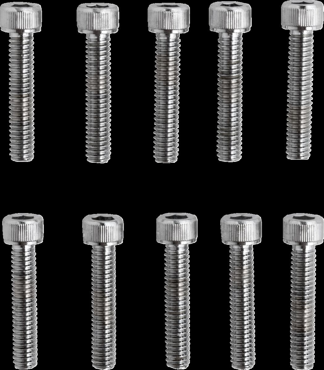 Drag Specialties Socket-Head Bolt 8-32X0.875 Knurled Chrome 8-32 X 7/8