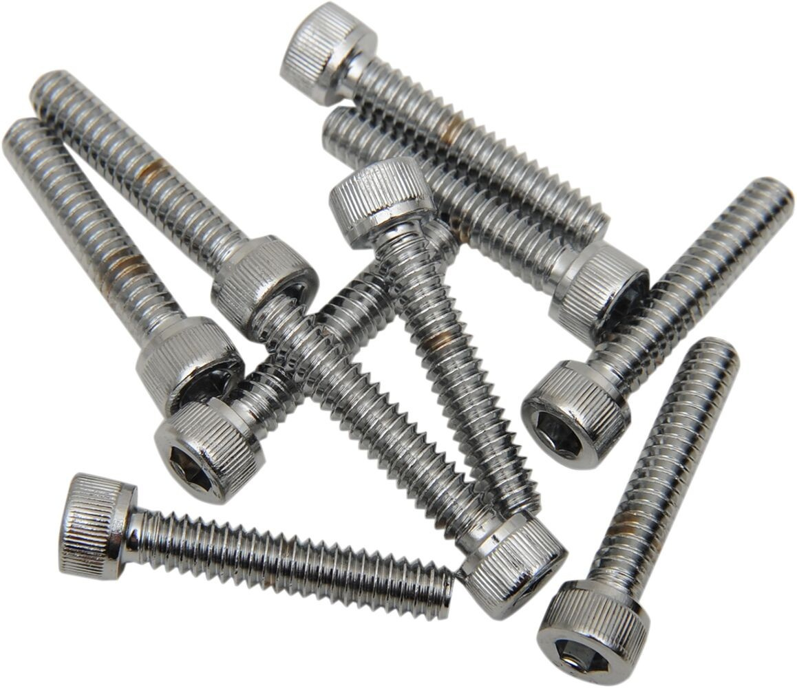 Drag Specialties Socket-Head Bolt 10-24X1.25 Knurled Chrome 10-24 X 1