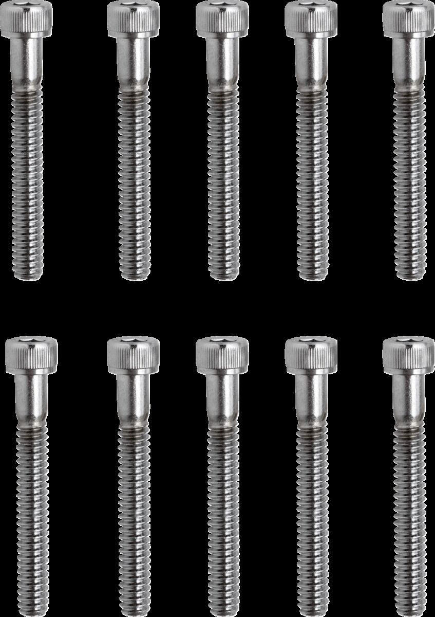 Drag Specialties Socket-Head Bolt 10-24X1.5 Knurled Chrome 10-24 X 1 1