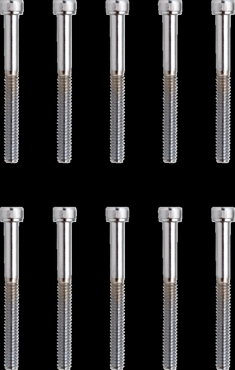 Drag Specialties Socket-Head Bolt 10-24X2 Knurled Chrome 10-24 X 2 Soc