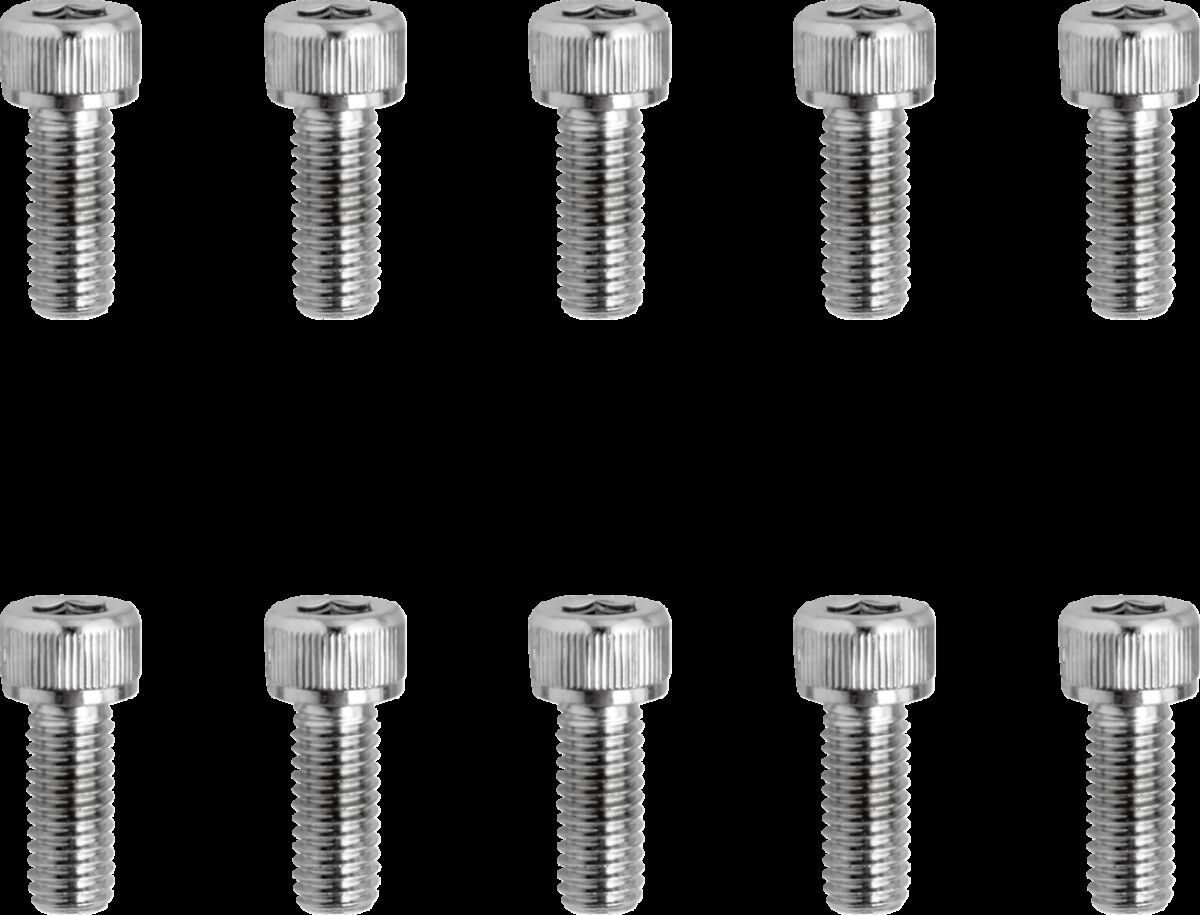 Drag Specialties Socket-Head Bolt 10-32X0.5 Knurled Chrome 10-32 X 1/2
