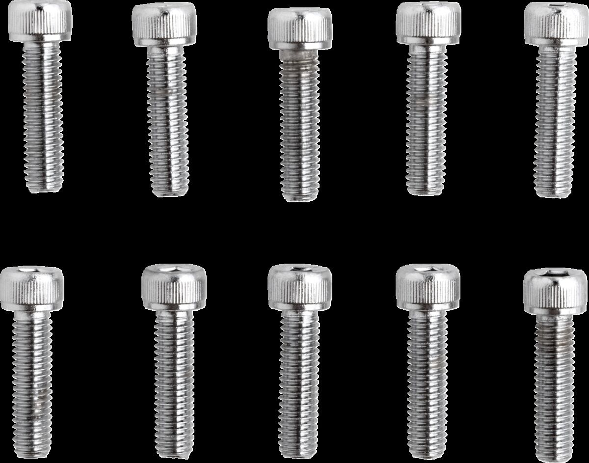 Drag Specialties Socket-Head Bolt 10-32X0.75 Knurled Chrome 10-32 X 3/