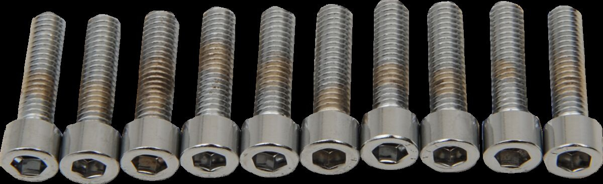 Drag Specialties Socket-Head Bolt 10-32X0.75 Knurled Chrome 10-32 X 3/