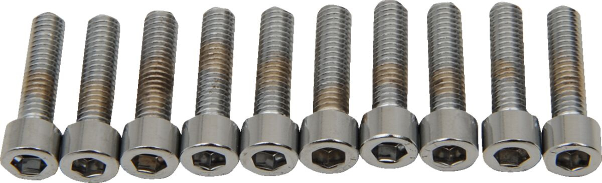 Drag Specialties Socket-Head Bolt 10-32X0.75 Knurled Chrome 10-32 X 3/