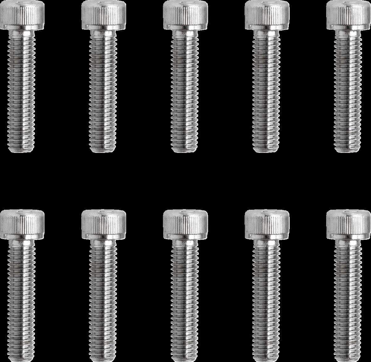 Drag Specialties Socket-Head Bolt 10-32X0.875 Knurled Chrome 10-32 X 7