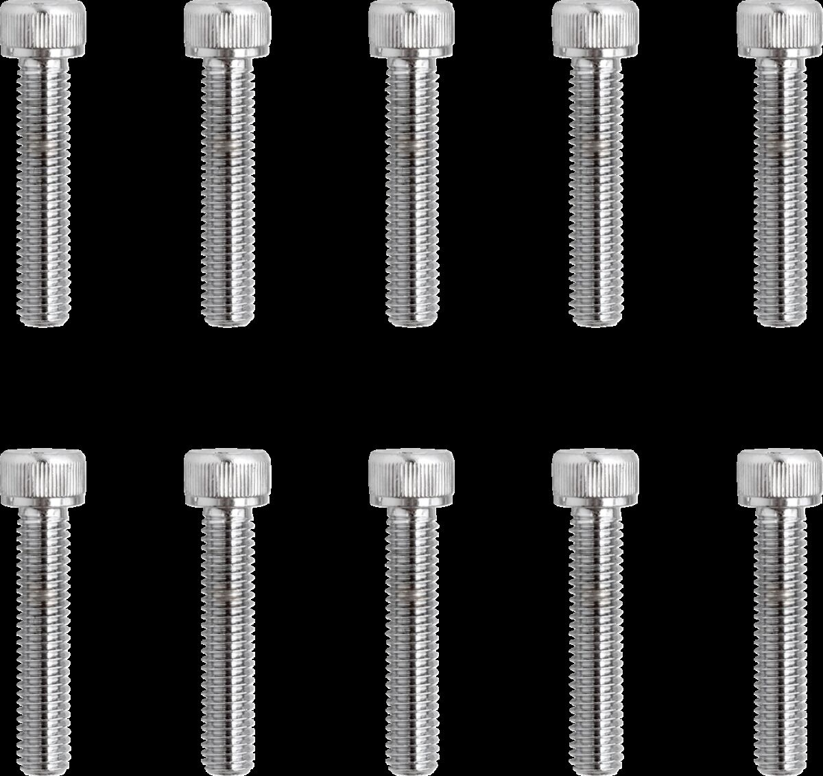 Drag Specialties Socket-Head Bolt 10-32X1 Knurled Chrome 10-32 X 1 Soc