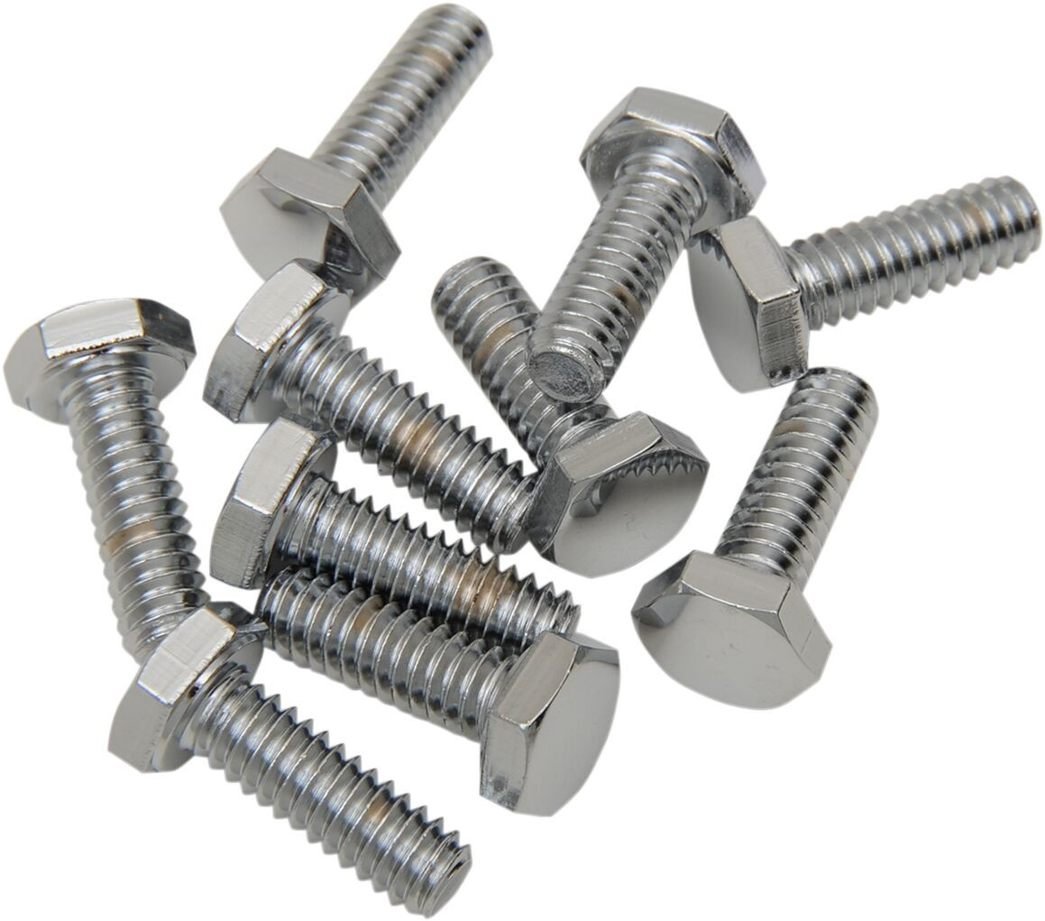 Drag Specialties Hex-Head Bolt 1/4-20X0.875 Chrome 1/4-20 X 7/8 Chr He