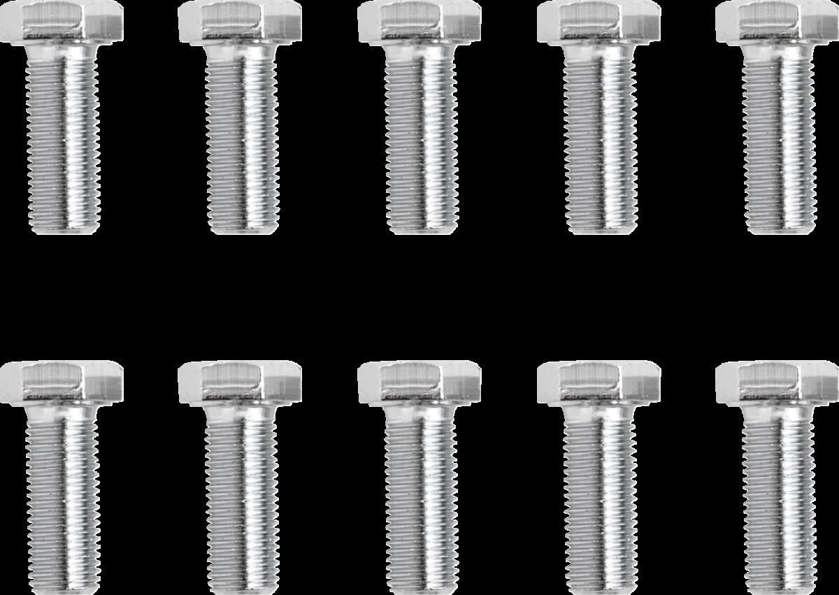 Drag Specialties Hex-Head Bolt 3/8-24X1 Chrome 3/8-24 X 1 Chrome Hex H