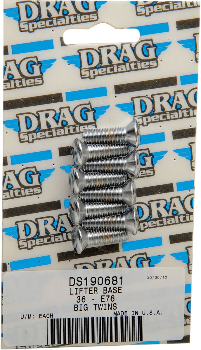 Drag Specialties Chrome Socket-Head Lifter Base Bolt Kit Knurled Lftr
