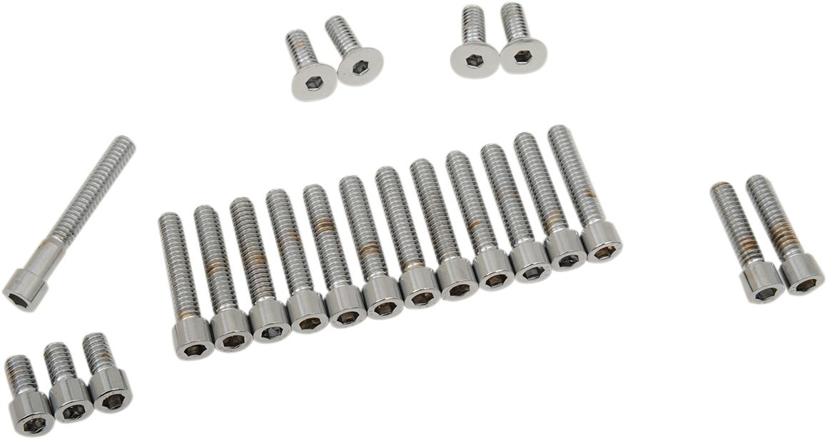 Drag Specialties Chrome Socket-Head Primary/Cam Cover Bolt Kit Smooth
