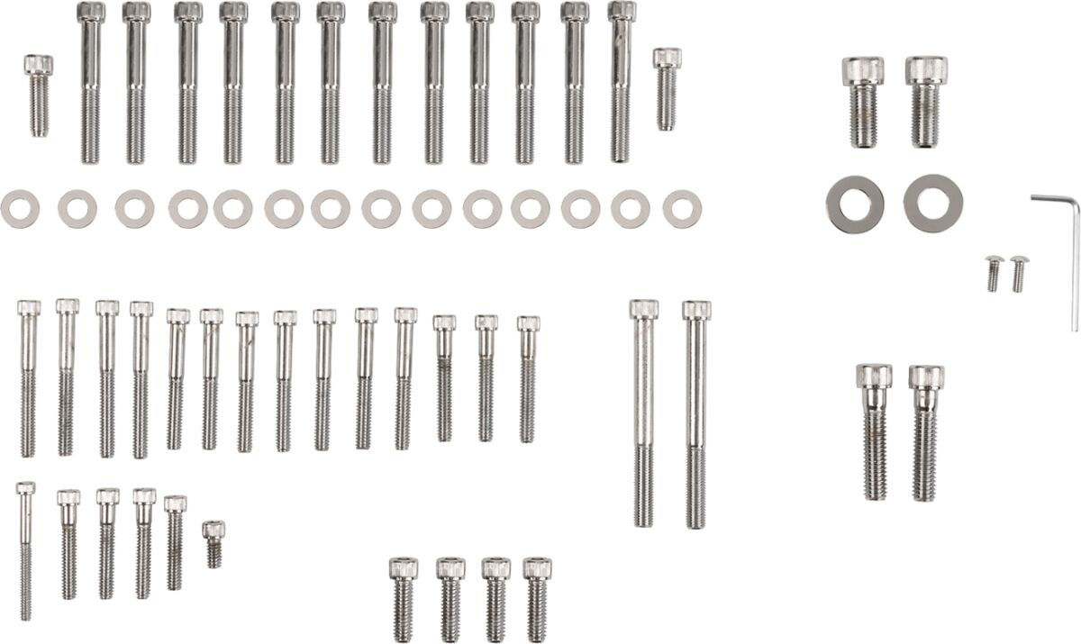 Drag Specialties Chrome Socket-Head Motor Bolt Kit Knurled Sckt Hd Mot