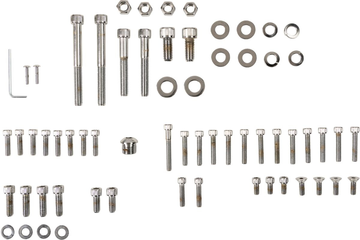 Drag Specialties Chrome Socket-Head Motor Bolt Kit Knurled Sckt Hd Mtr