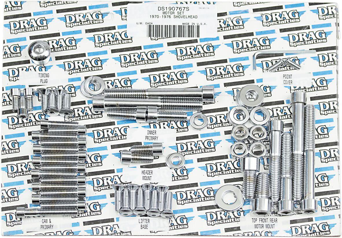 Drag Specialties Chrome Socket-Head Motor Bolt Kit Smooth 70-76 Fx Fl