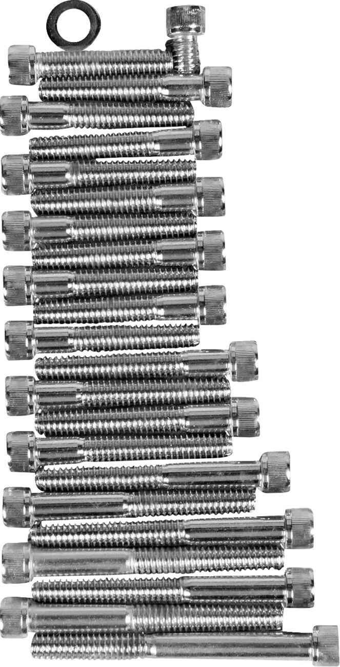 Drag Specialties Chrome Socket-Head Sprocket Cover Bolt Kit Knurled Sc