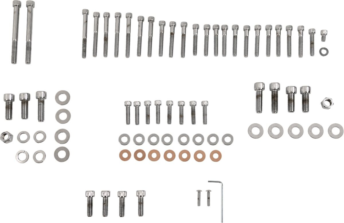 Drag Specialties Chrome Socket-Head Motor Bolt Kit Knurled Sckt Hd Mot
