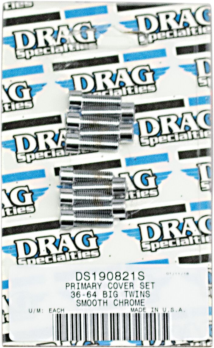 Drag Specialties Chrome Socket-Head Primary Cover Bolt Kit Smooth Smth