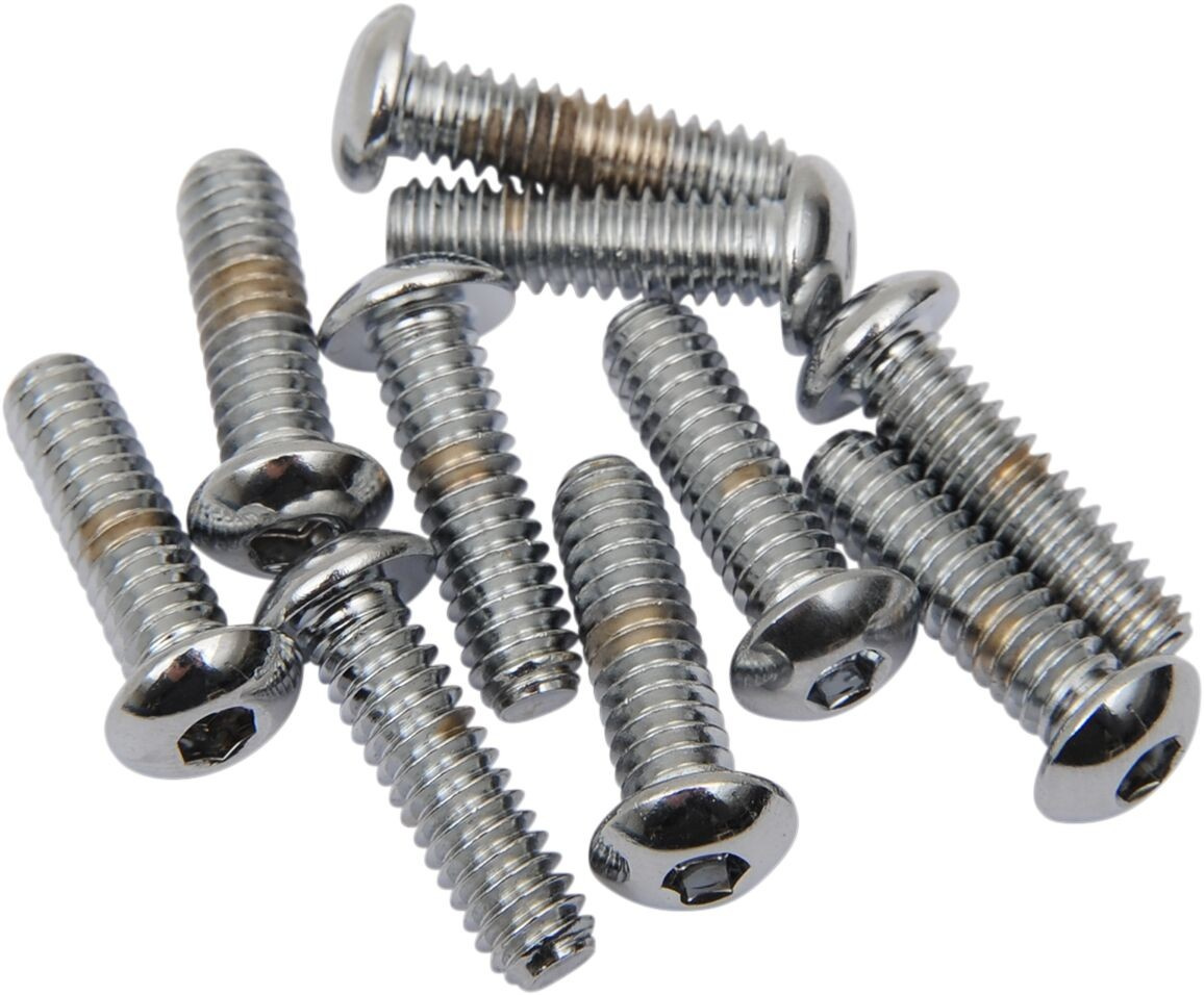 Drag Specialties Button-Head Bolt 1/4-20X0.625 Chrome 1/4-20 X 5/8 But