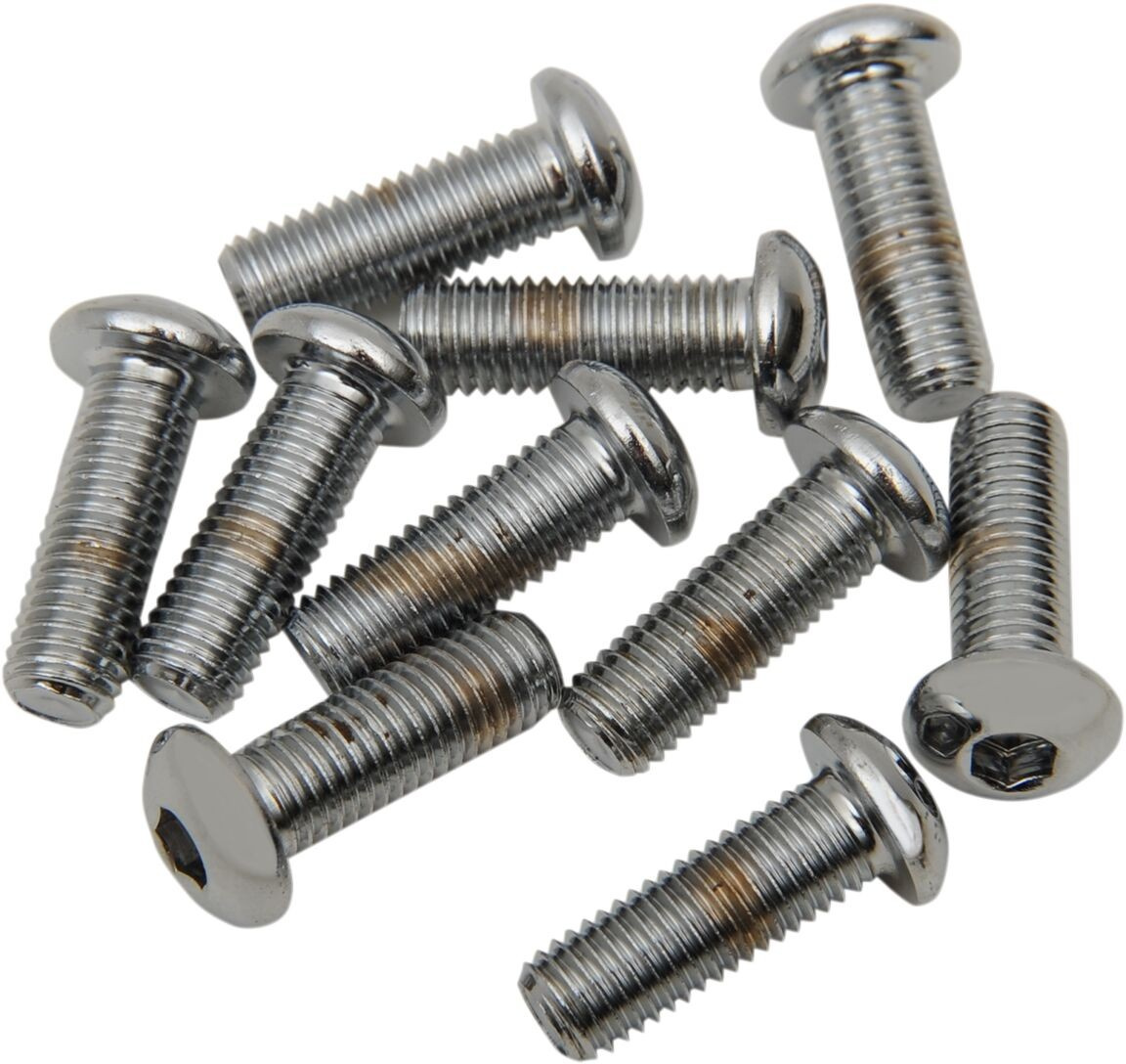 Drag Specialties Button-Head Bolt 1/4-28X0.75 Chrome 1/4-28 X 3/4 Butn