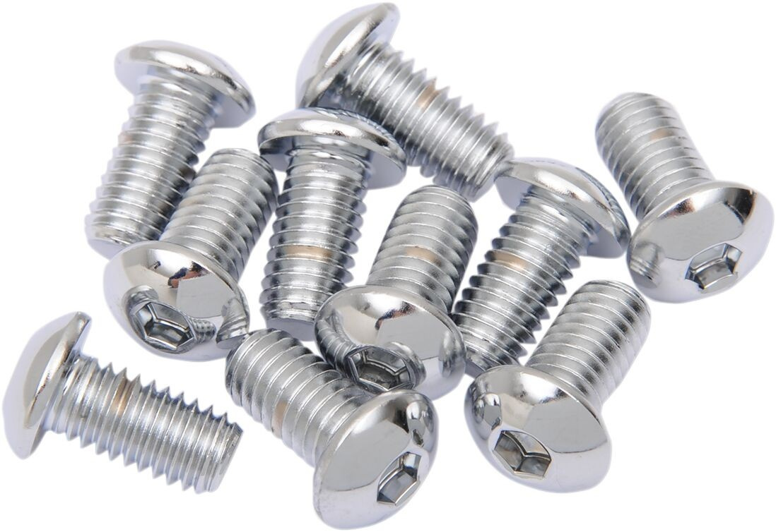 Drag Specialties Button-Head Bolt 3/8-16X1 Chrome 3/8-16 X 1 Butn Hd S