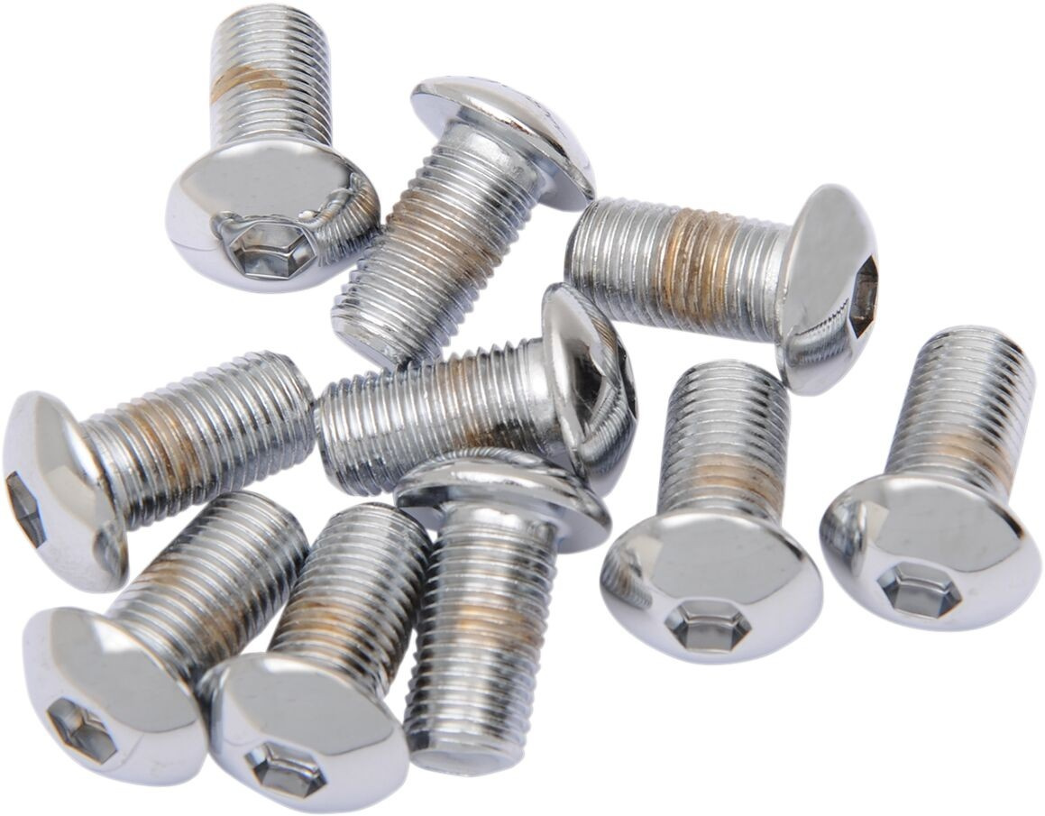 Drag Specialties Button-Head Bolt 3/8-24X0.75 Chrome 3/8-24 X 3/4 Butn