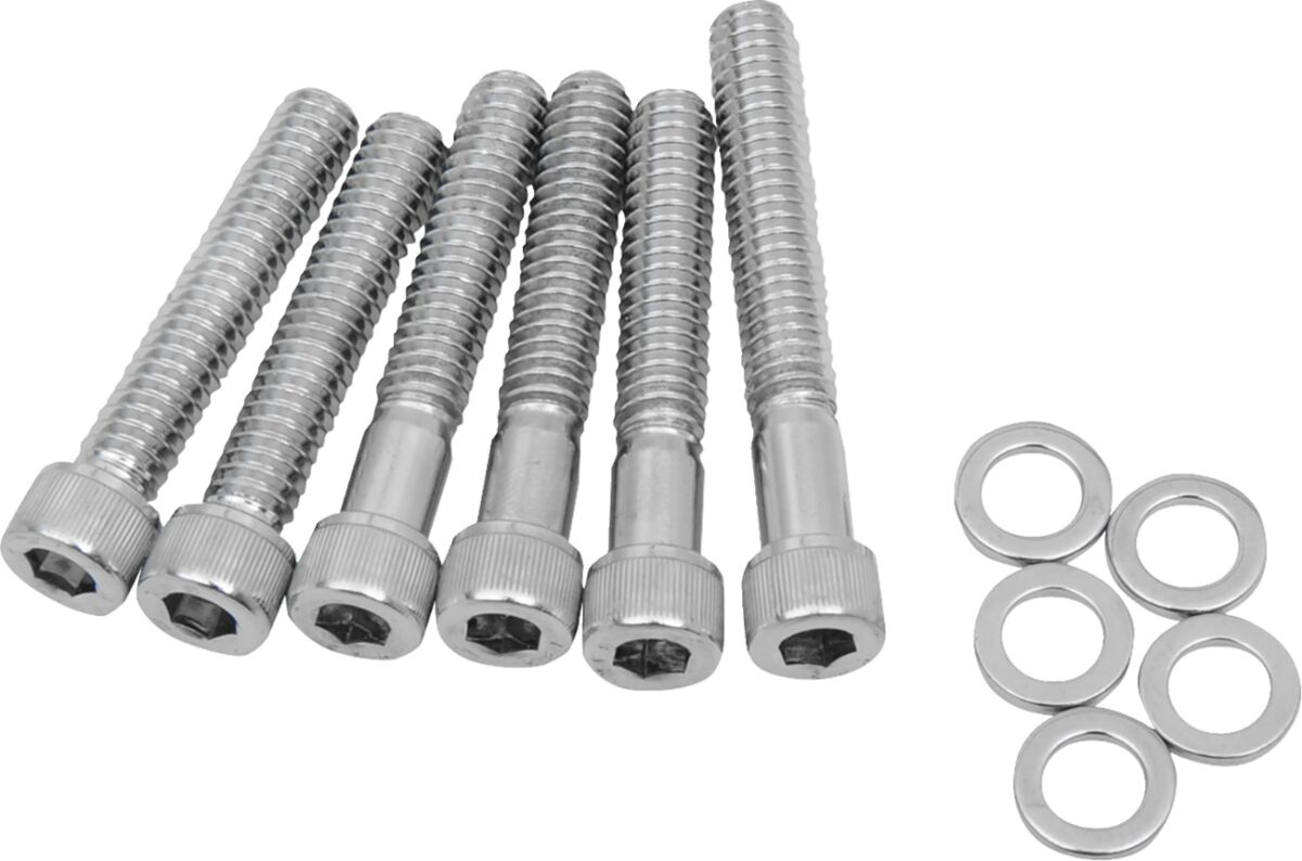 Drag Specialties Chrome Socket-Head Cam Cover Bolt Kit Knurled Sckt He