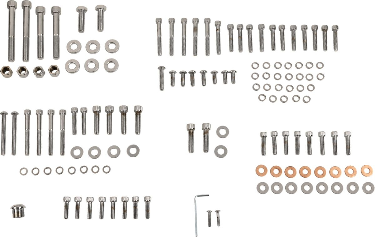 Drag Specialties Chrome Socket-Head Motor Bolt Kit Knurled Std Soc Hd