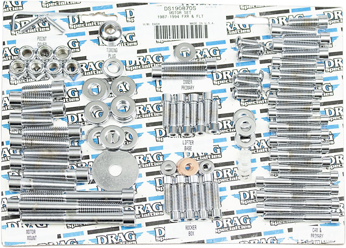 Drag Specialties Chrome Socket-Head Motor Bolt Kit Smooth 87-94 Fxr Fl