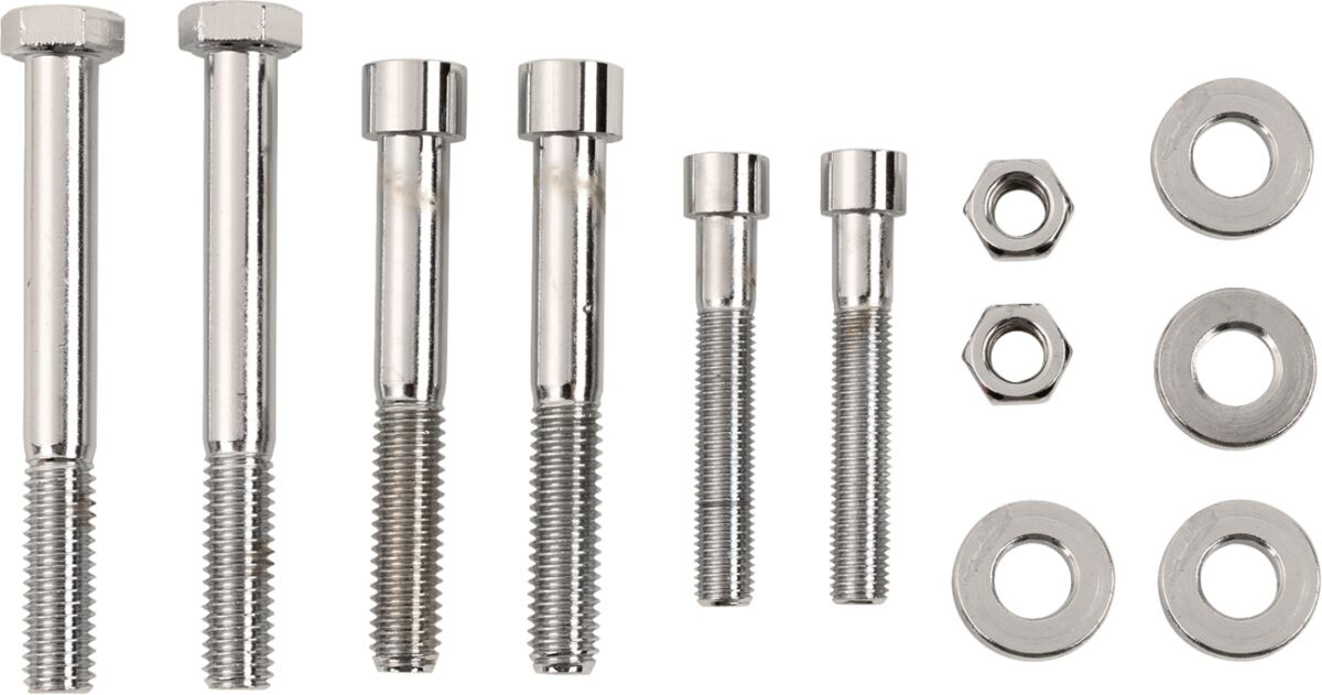 Drag Specialties Chrome Socket-Head Motor Mount Bolt Kit Smooth Smth M