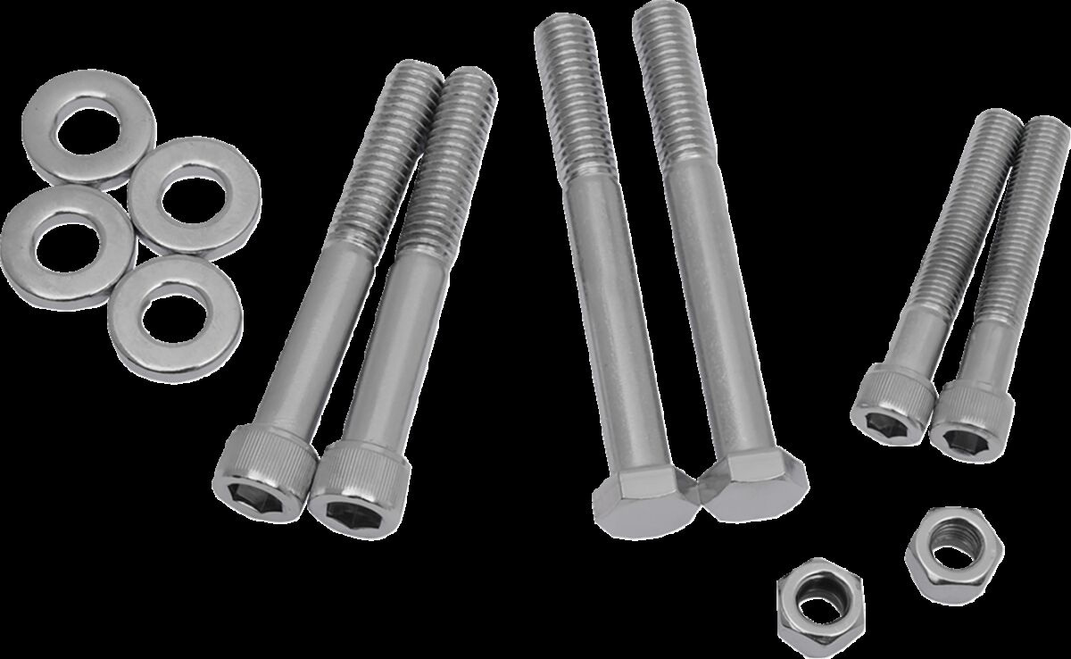 Drag Specialties Chrome Socket-Head Motor Mount Bolt Kit Knurled Knrld