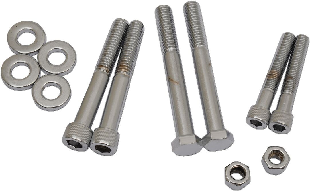 Drag Specialties Chrome Socket-Head Motor Mount Bolt Kit Knurled Knrld