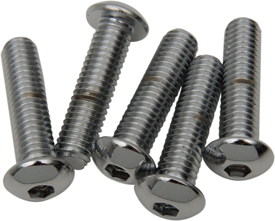 Drag Specialties Button-Head Bolt 3/8-16X1.5 Chrome 3/8X16X1-1/2 Butto