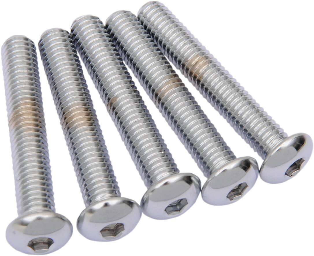 Drag Specialties Button-Head Bolt 3/8-16X2.5 Chrome 3/8X16X2-1/2 Butto