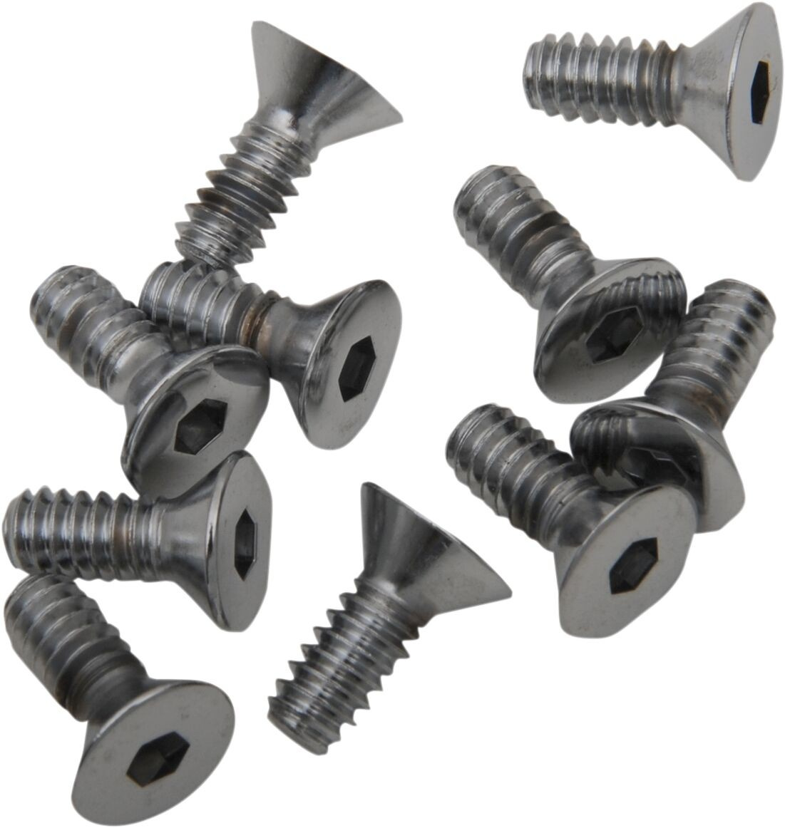 Drag Specialties Flat-Head Bolt 10-24X0.5 Chrome 10X24X1/2 Chrm Flat H