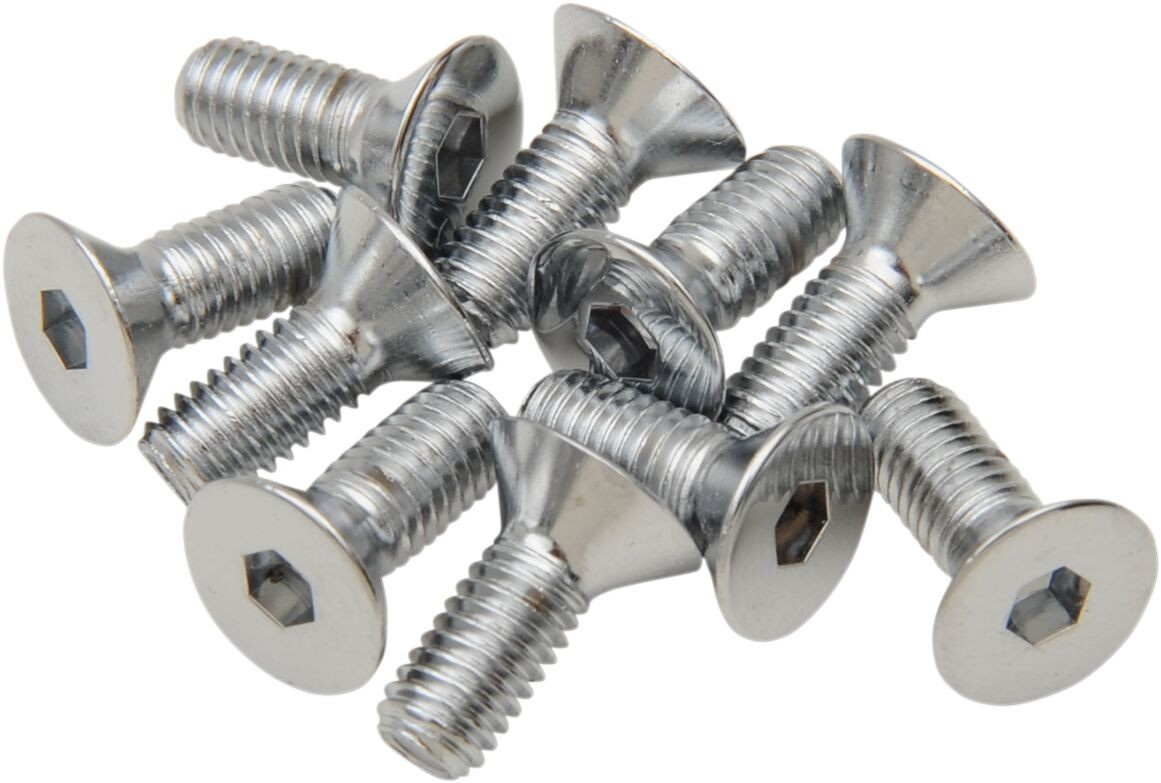 Drag Specialties Flat-Head Bolt 10-32X0.75 Chrome 10X32X3/4 Chrm Flat