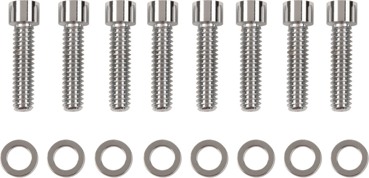 Drag Specialties Chrome Socket-Head Lifter Base Bolt Kit Smooth Lifter