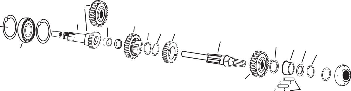 Andrews Transmission Mainshaft 4-Speed Mainshaft 71-E84 Xl