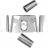 Drag Specialties Fork Tins 5-Piece Chrome Fork Tins Flst Rib Chr 5Pc