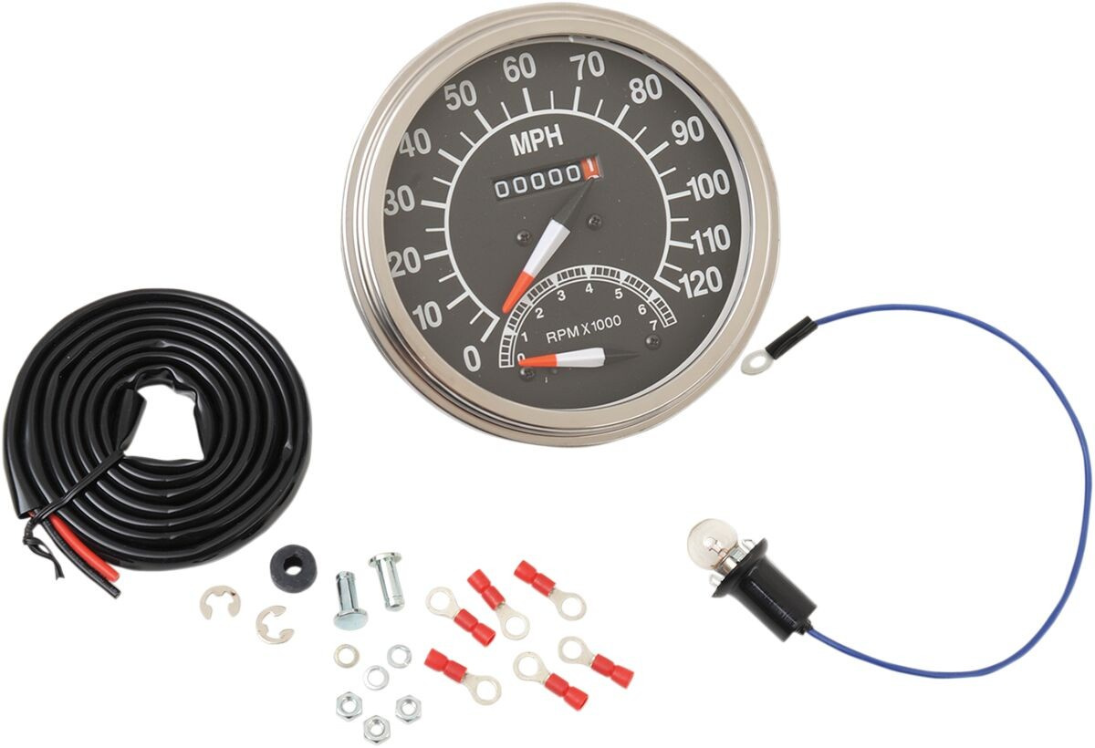 Drag Specialties Fl Speedometer 1:1 68-84 Face W/Tach 1:1 Speedo/Tach