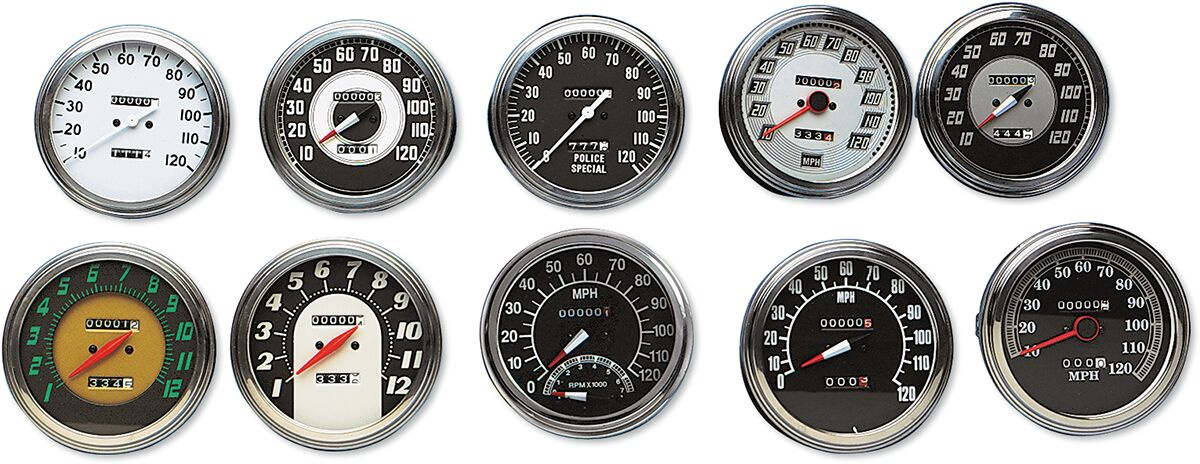 Drag Specialties Fl Speedometer 1:1 36-40 Face 1:1 36-40 Speedo 5/8-18