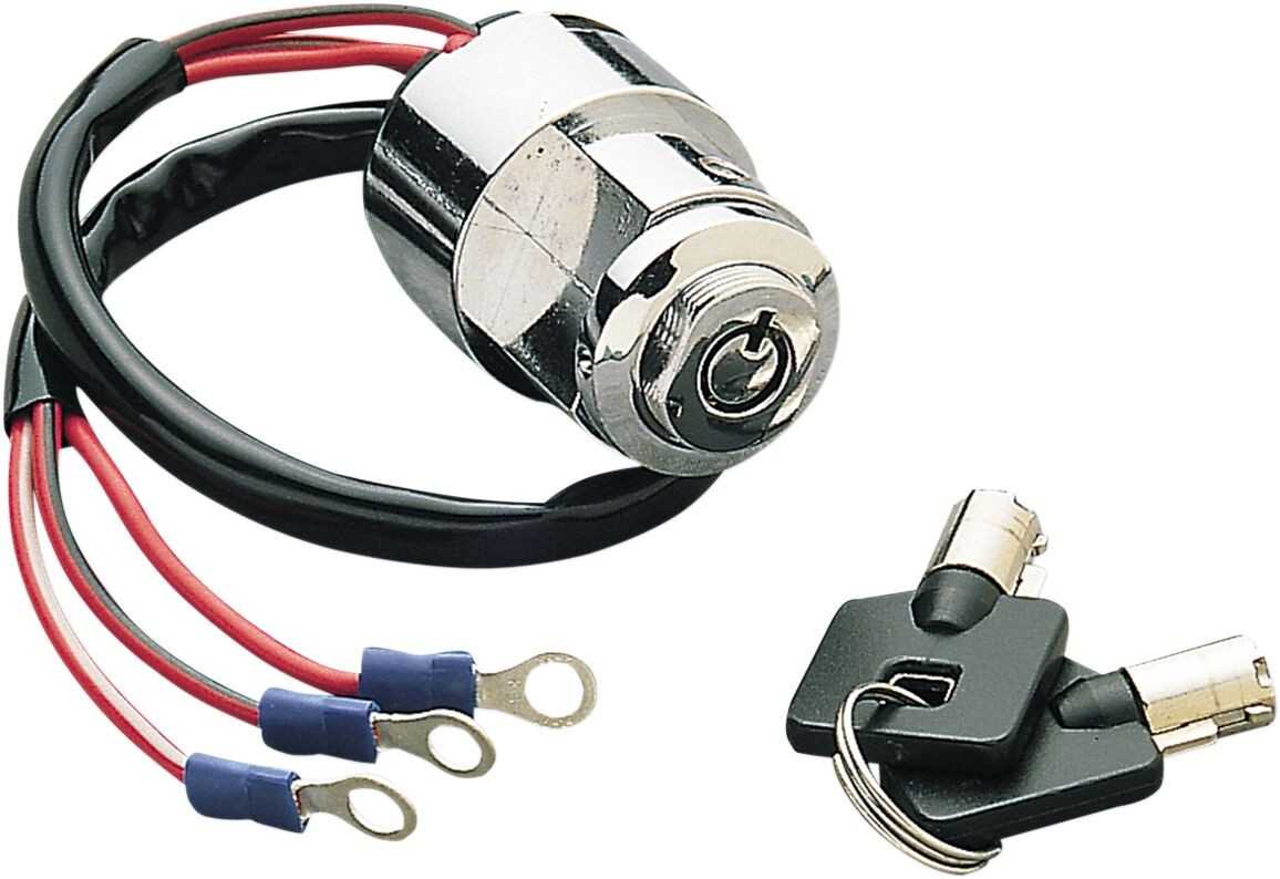 Drag Specialties Ignition Switch W/ Round Key Off/Ign/Ign+Light-Positi