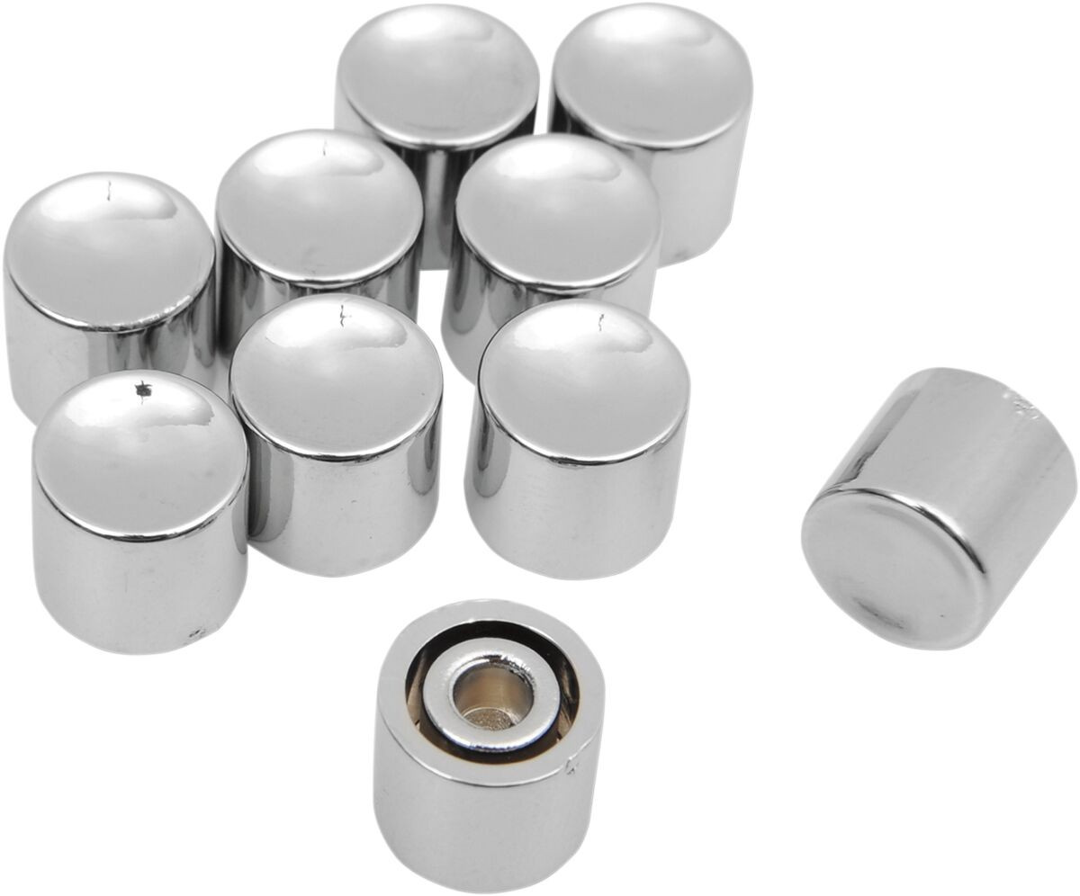 Drag Specialties Button Cap Long Blackchrome Chrome Long Button Cap