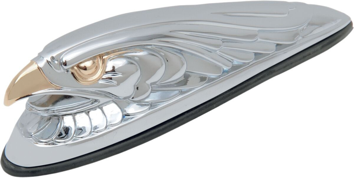 Drag Specialties Chrome Eagle Head W/ Golden Eyes Small Front Fender O