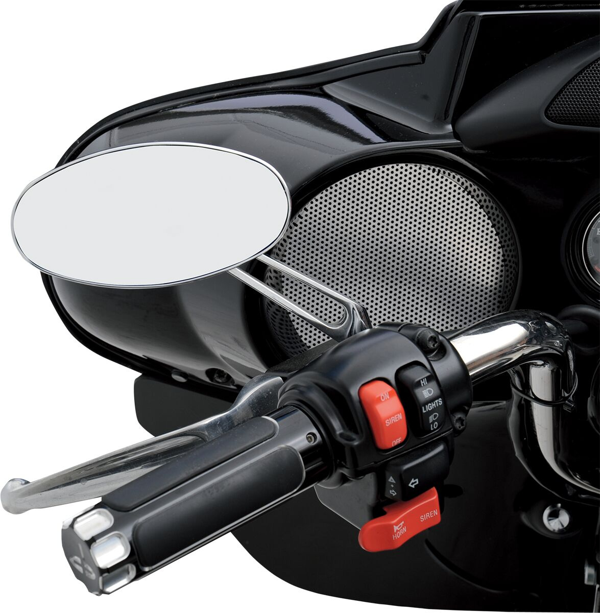 Drag Specialties Mirror Ness Stealth I Oval W/ 4.75