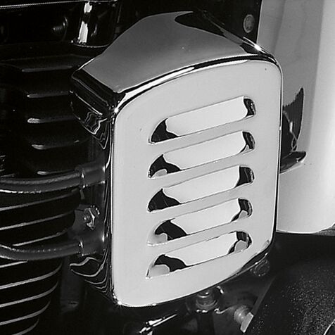 Drag Specialties Coil Cover Louvered Chrome Coil Cvr Louvrd 65-99 Bt