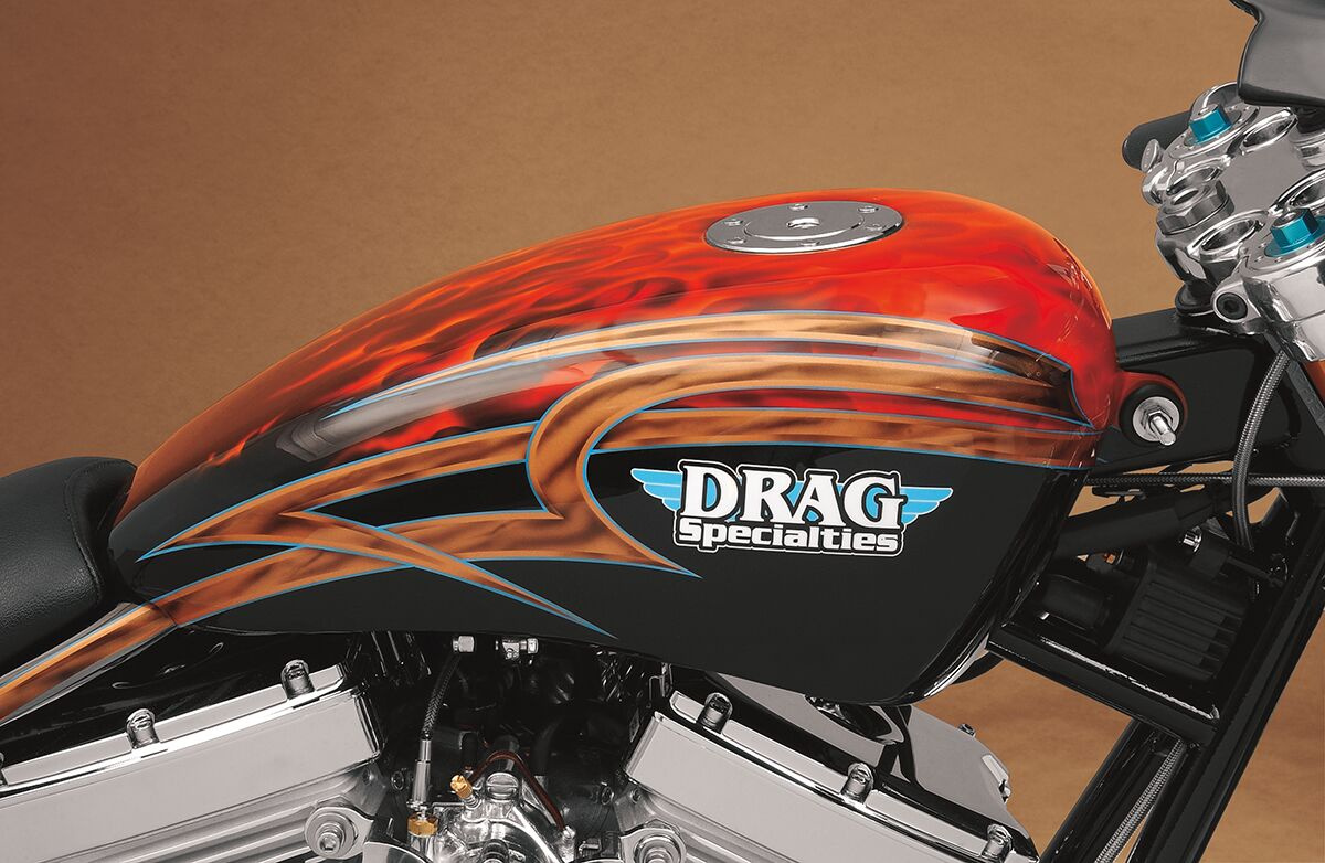 Drag Specialties Gas Tank With Chrome Aero-Style Gas Cap 3.3 Aero Cap