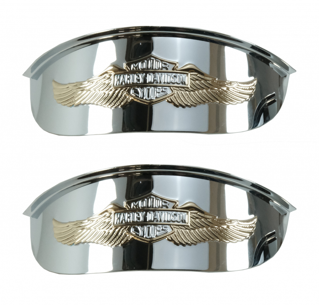 Harley Davidson Gold Passing Lamp Visor, Pair OEM: 67796-91T