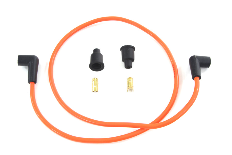 Orange Copper Core 7mm Spark Plug Wire Kit