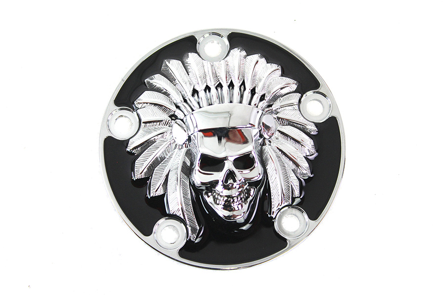Indian Skull Point Cover Black twin-cam