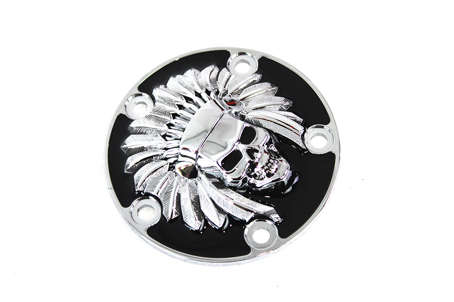 Indian Skull Point Cover Black twin-cam