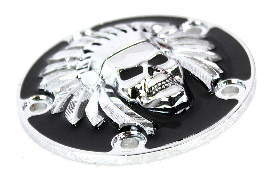 Indian Skull Point Cover Black twin-cam